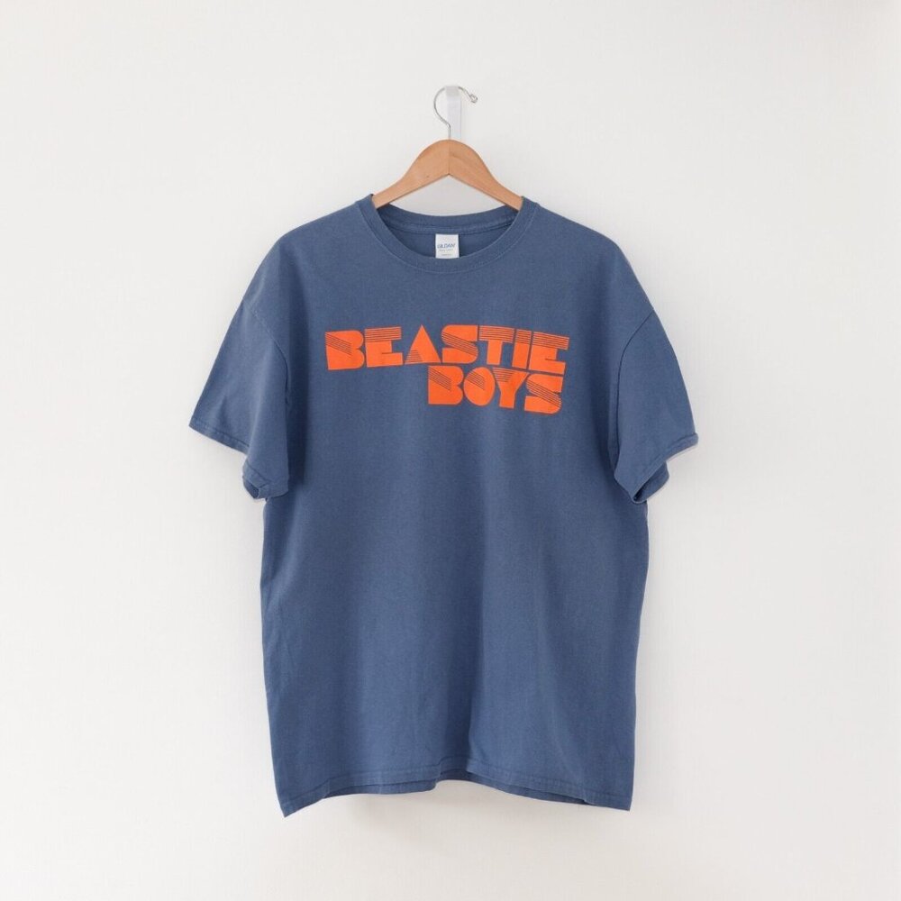 Beastie Boys T Shirt Blue Orange Five Boroughs Size XL Gildan Heavy Duty